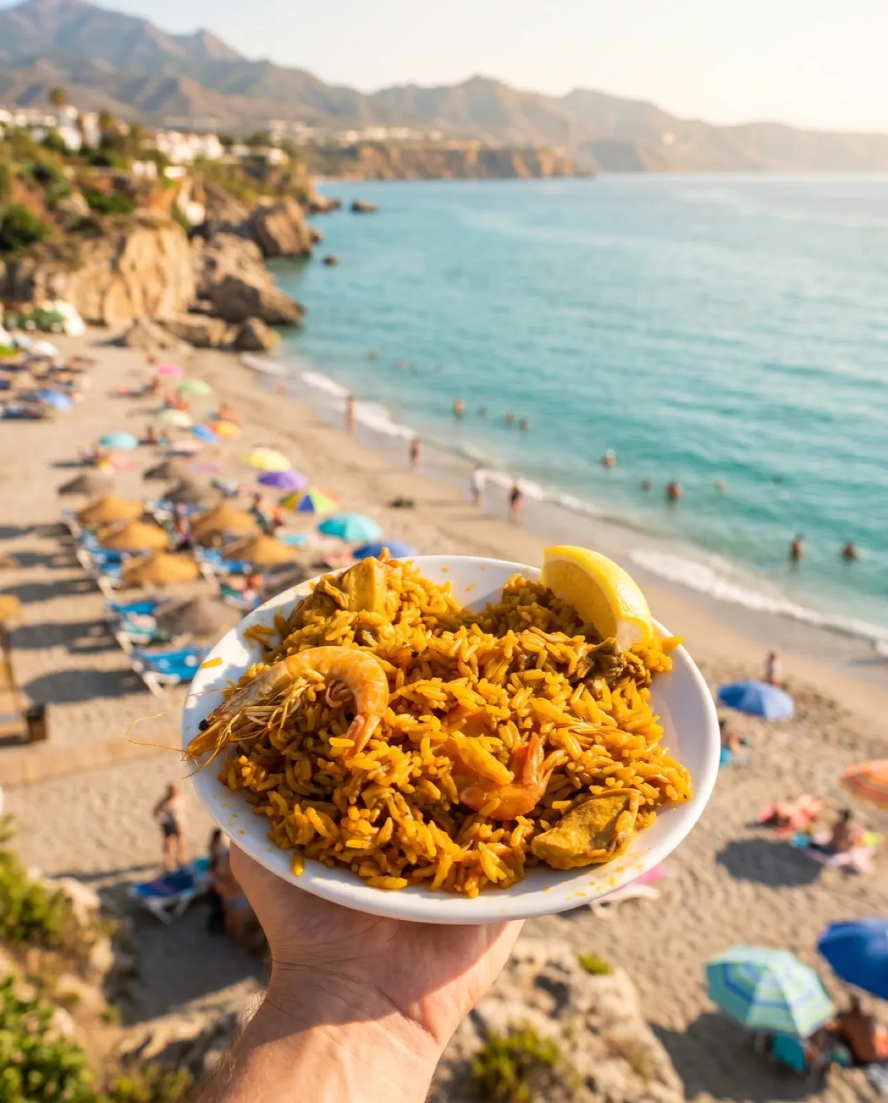 Chiringuito Ayo · paella a la leña y playa en Burriana, Nerja